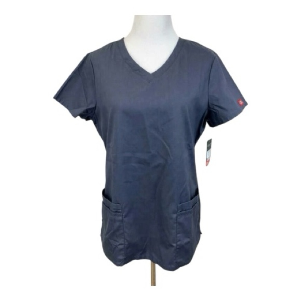 Dickies Charcoal V-Neck Scrub Top